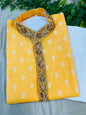 Yellow silk cotton kurta