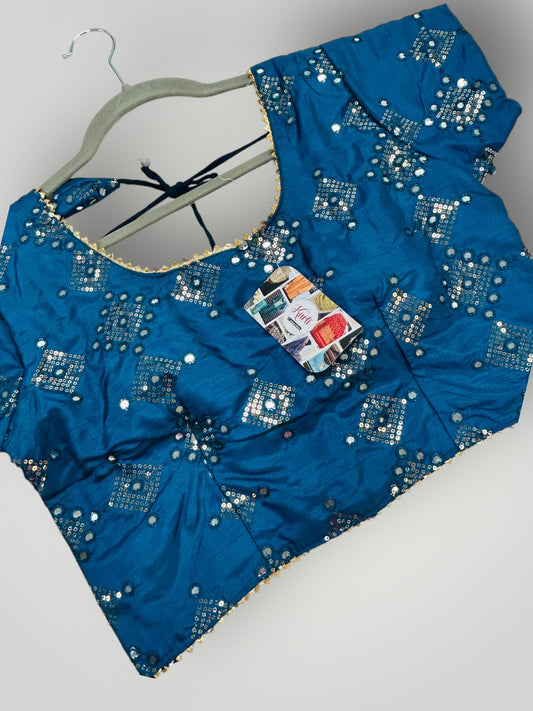 Foil mirror work blouse