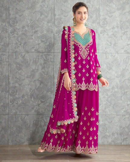 Chiffon sharara suits
