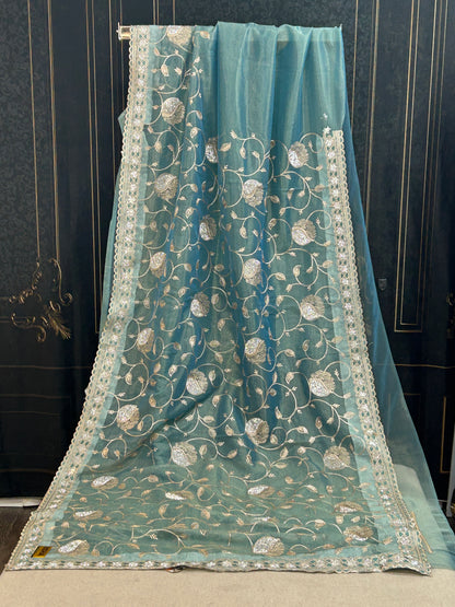 Tissue silk saree by Kurti Connection USA