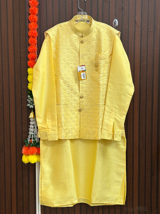 Silk kurta pajama with jacket