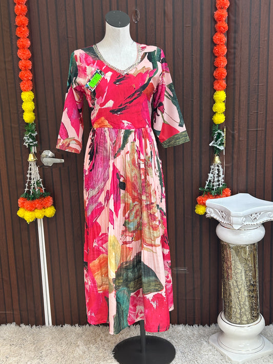 Chiffon silk kurti
