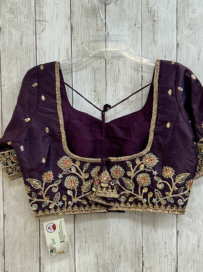 Dark purple tissue silk blouse by Kurti Connection USA