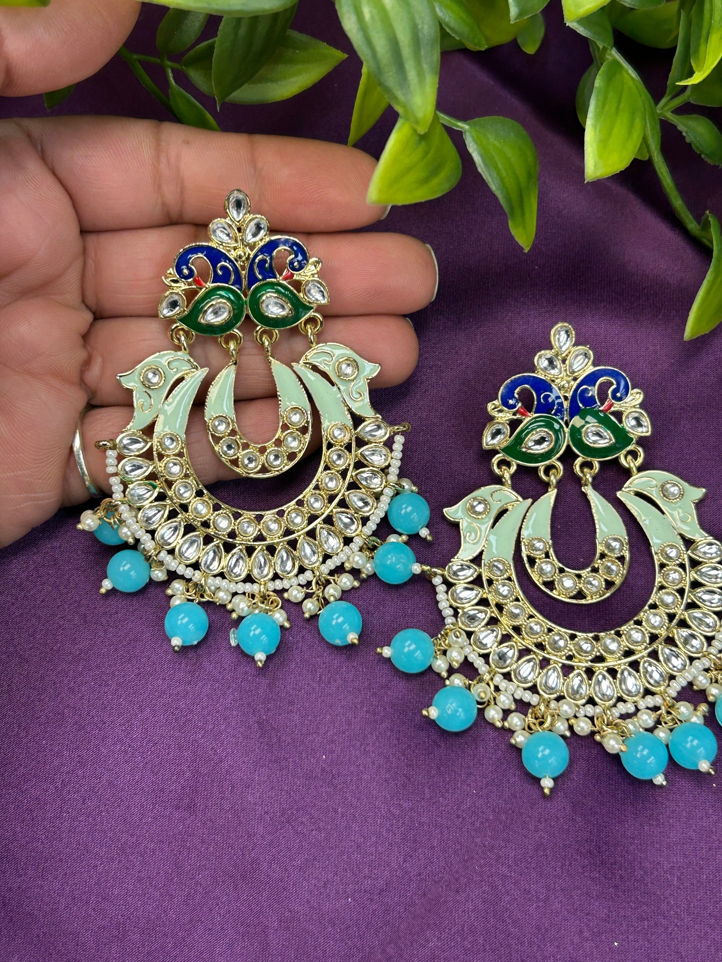 Peacock earrings : chandbali