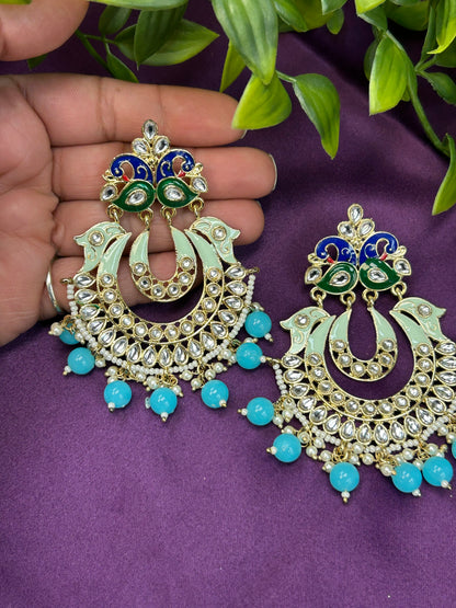 Peacock earrings : chandbali