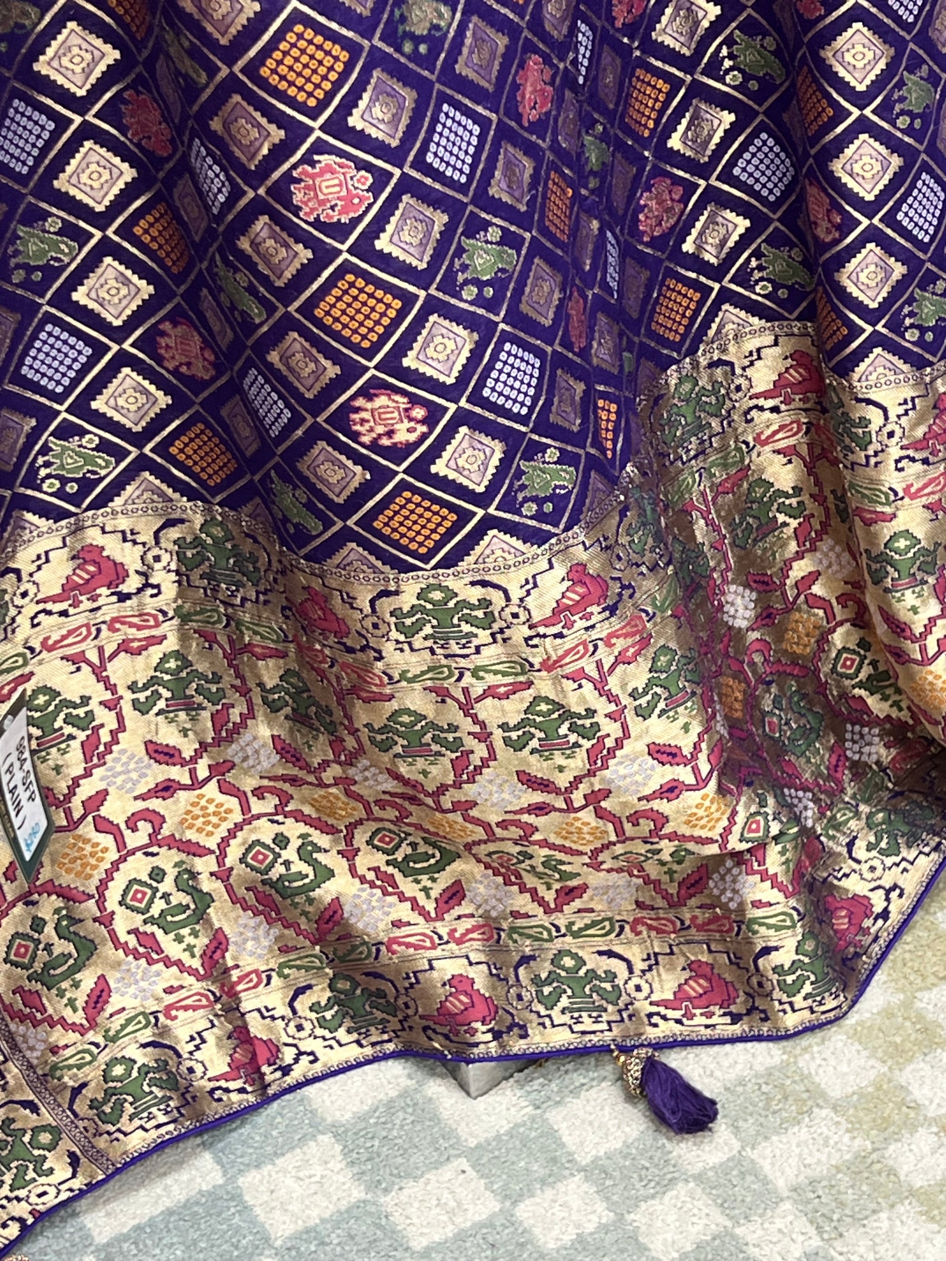 Patola bandhani saree with ready to wear blouse by Kurti Connection USA