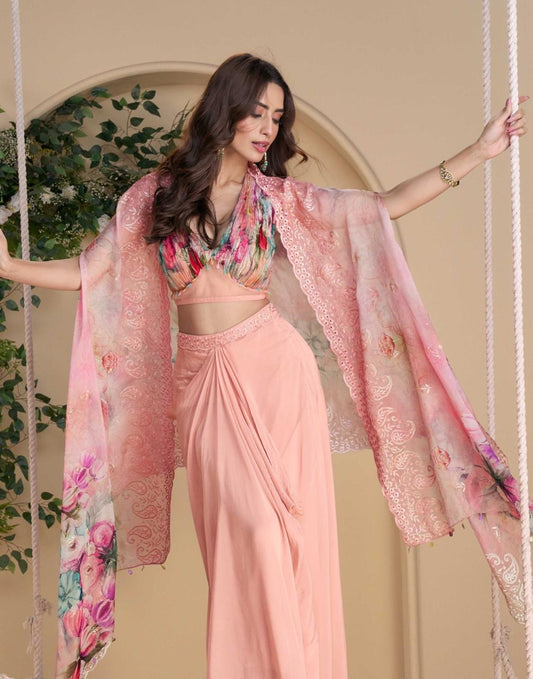 Party wear Indo western dress / lehenga/ saree