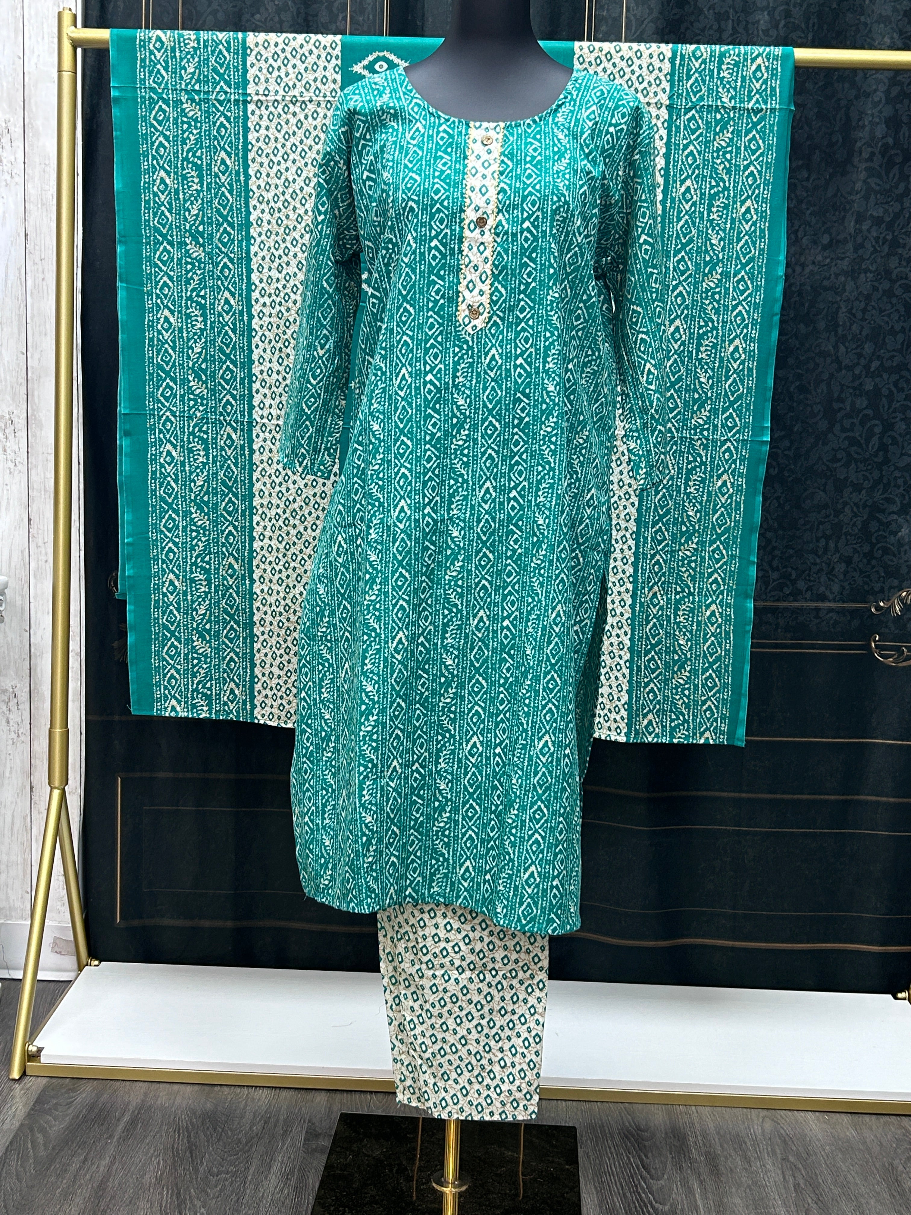 Printed cotton salwar suit