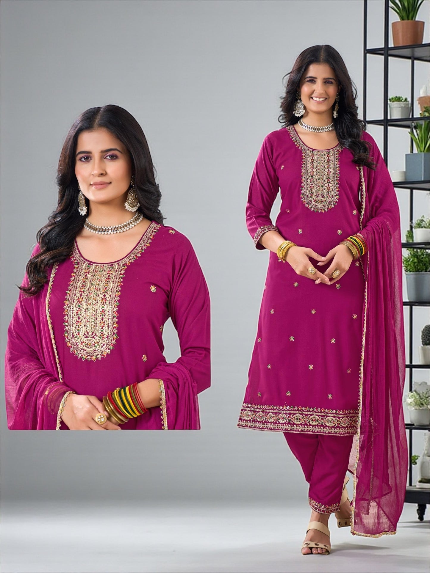 Modal silk Kurti set