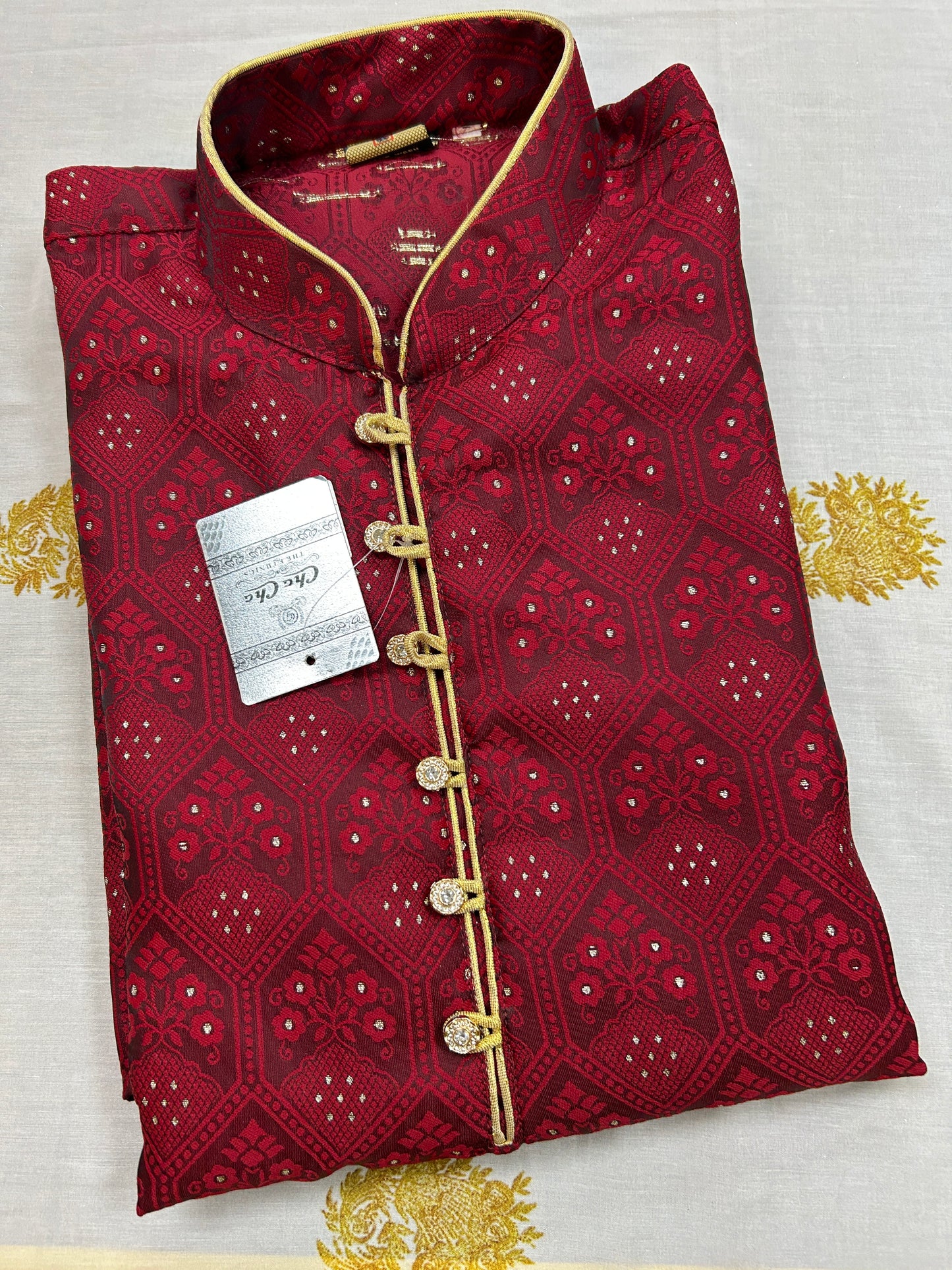 Maroon Silk kurta pajama set