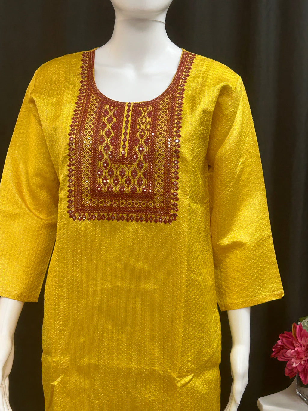 Chanderi silk kurti by Kurti Connection USA