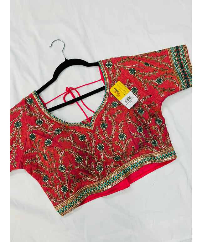 Pink Kanjeevaram silk blouse