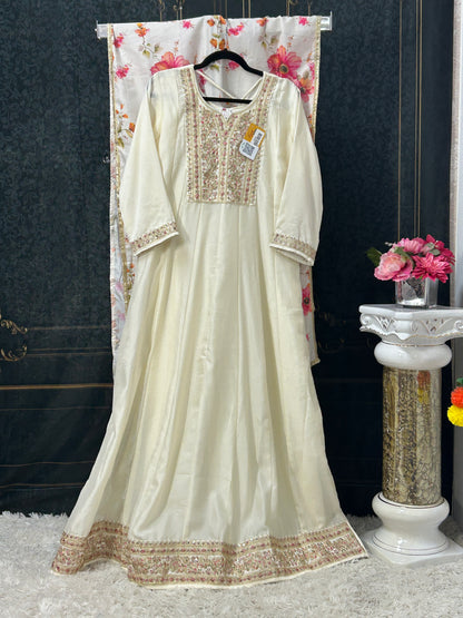 Silk long kurti set