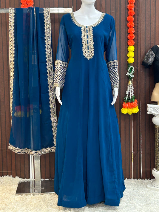 Georgette party wear Anarkali dress