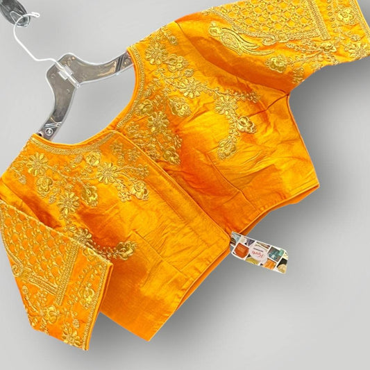 Readymade blouse : mango yellow - Kurti Connection USA
