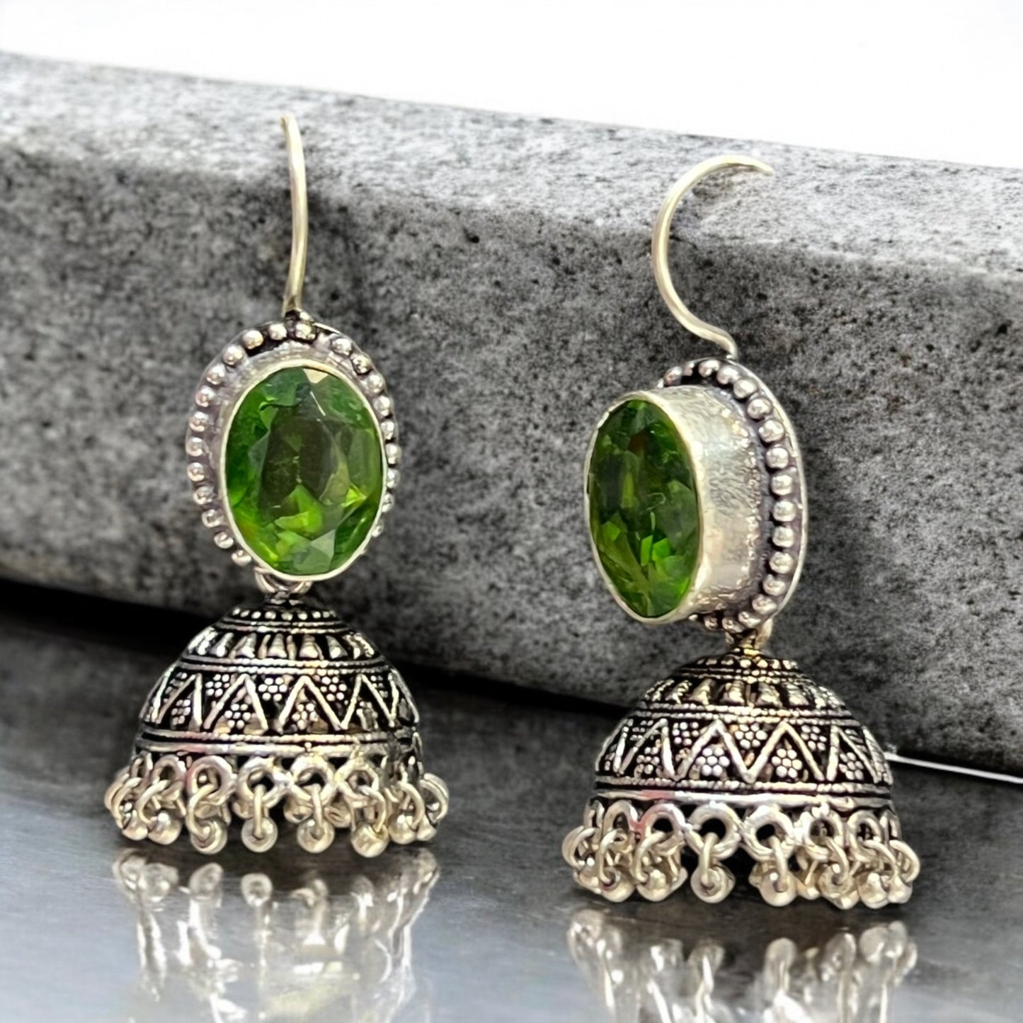 Oxidized metal jhumki