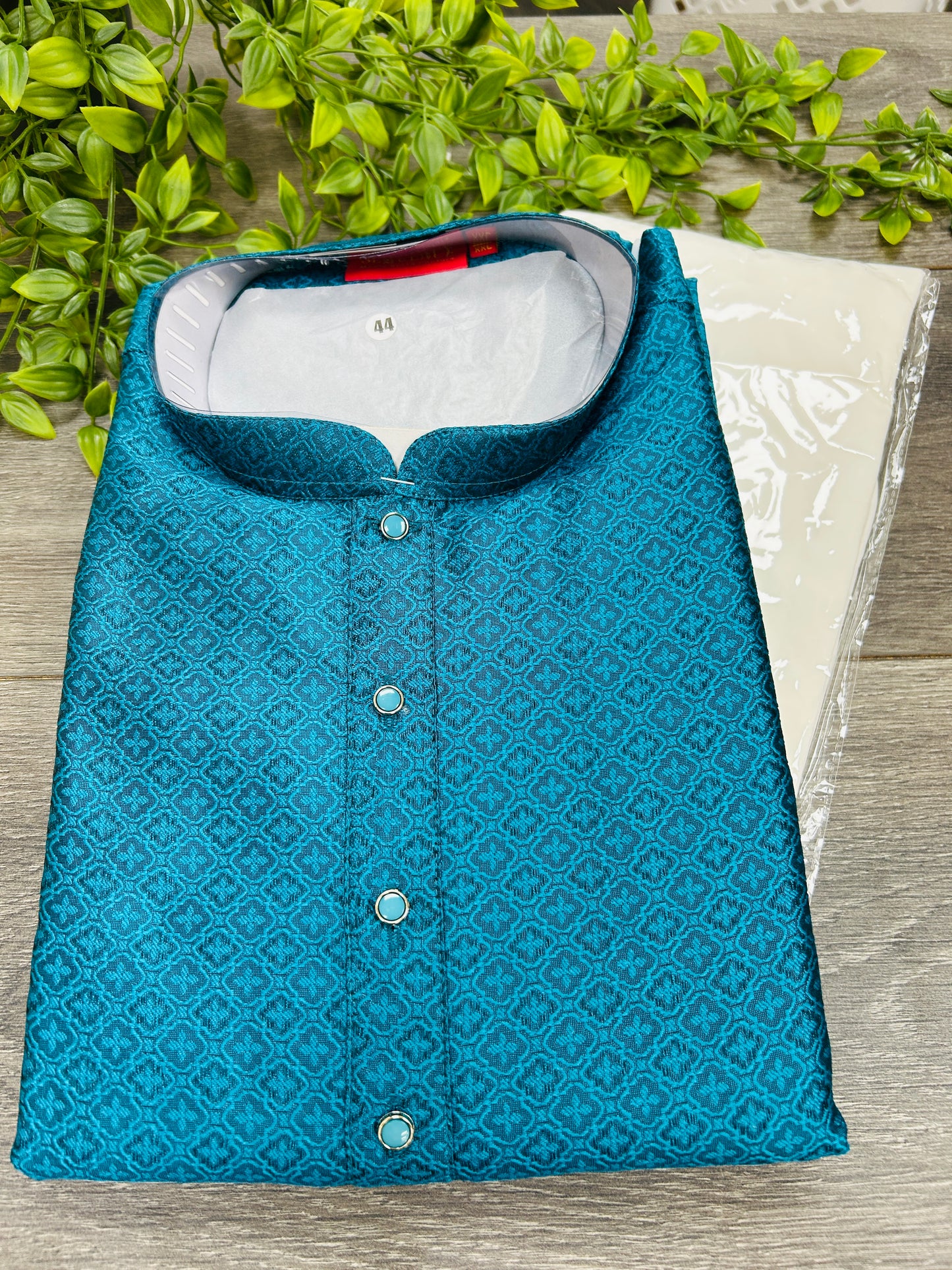 Silk kurta pajama set | teal blue