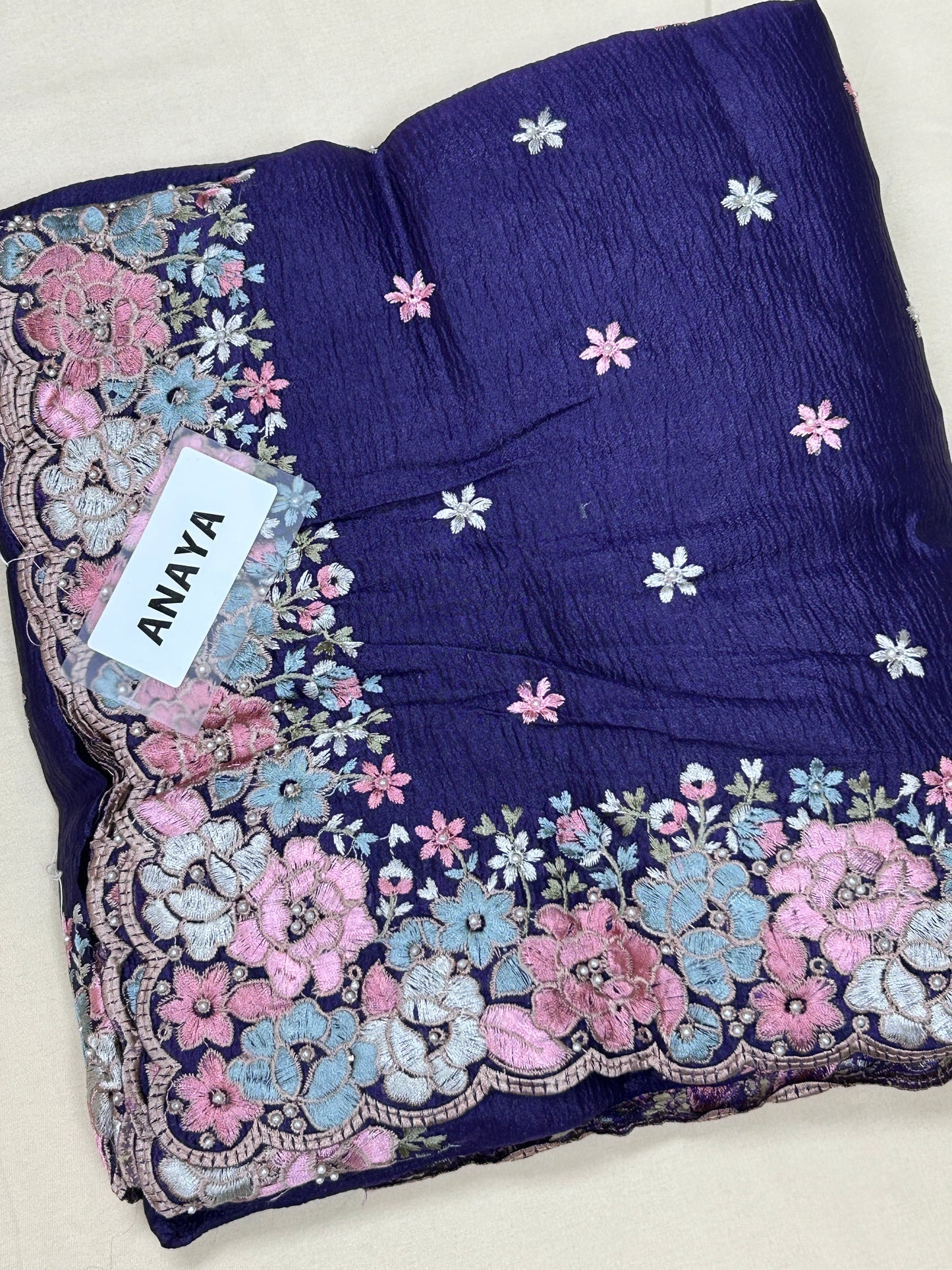 Crape silk saree