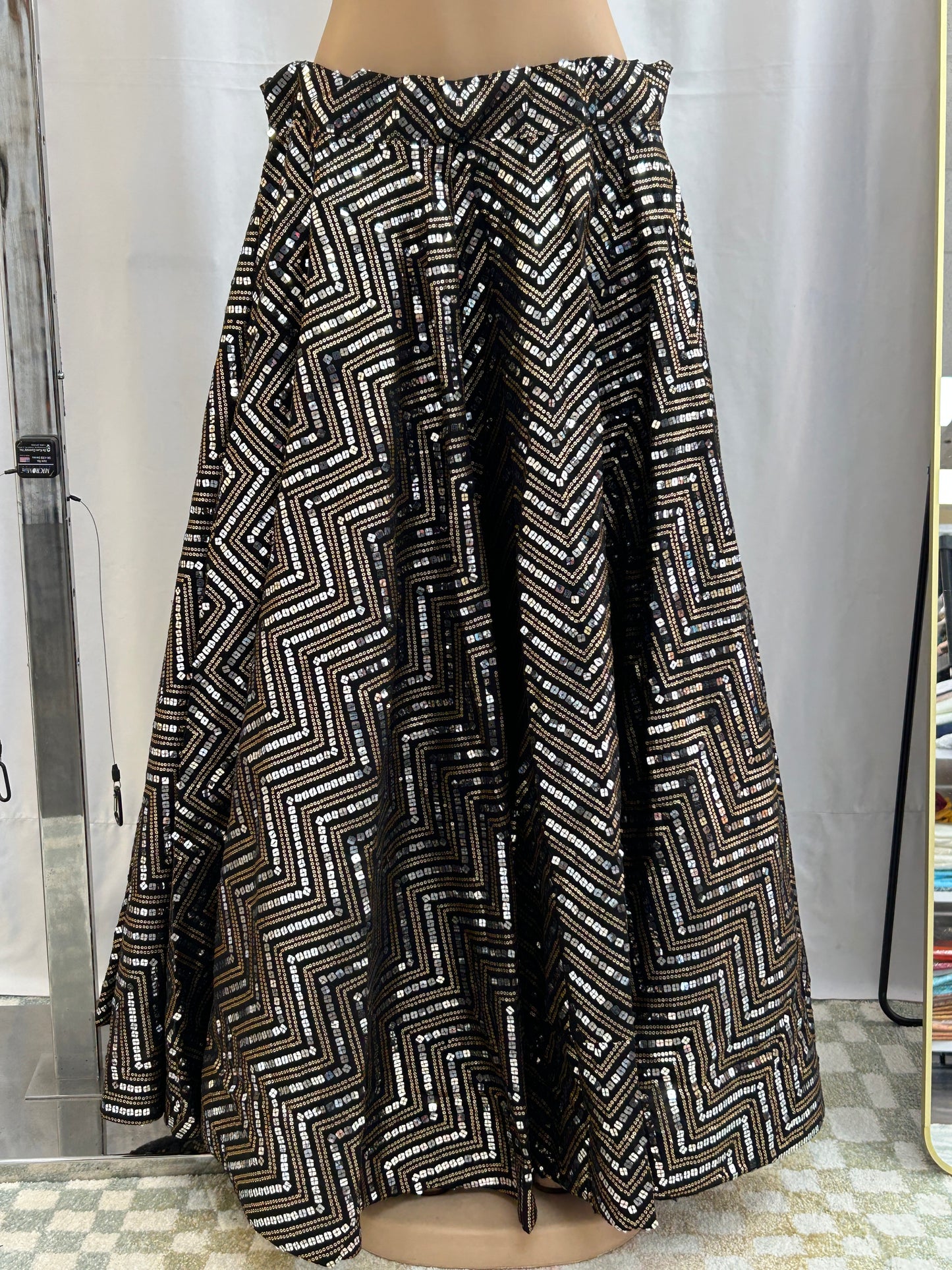 Black sequin lehenga