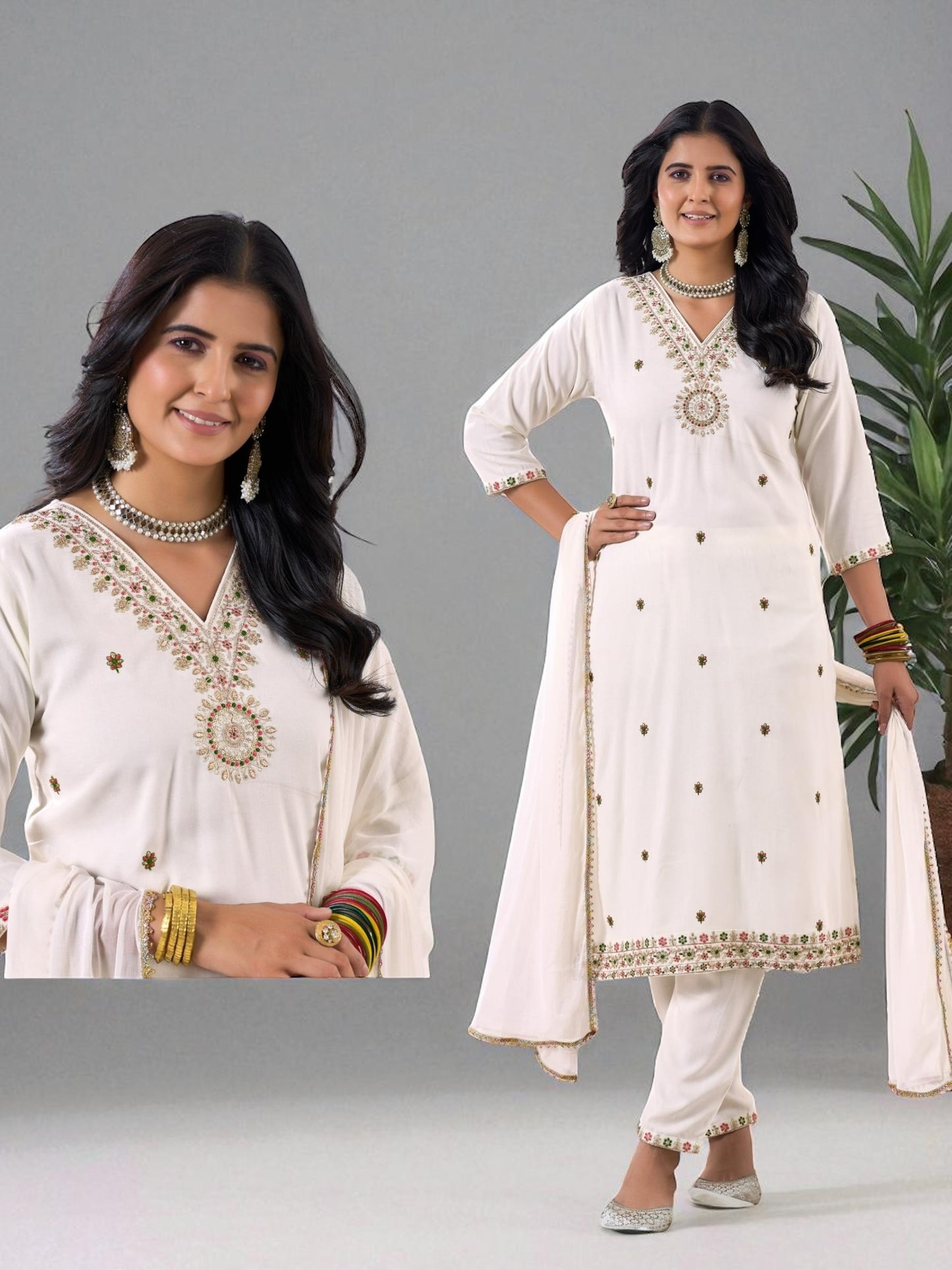 Modal silk Kurti set
