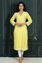 Modal silk chikankari kurti by Kurti Connection USA
