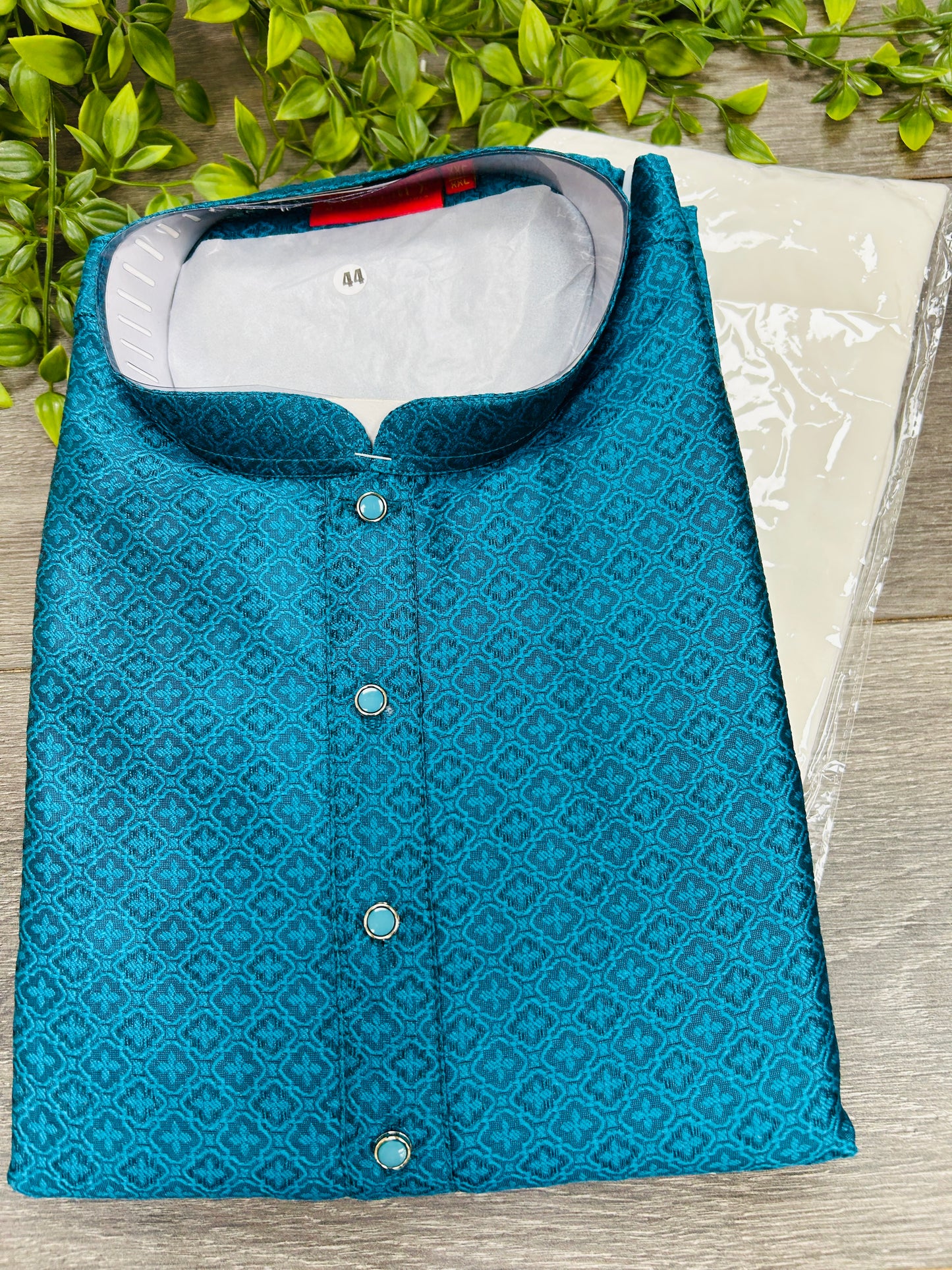 Silk kurta pajama set | teal blue