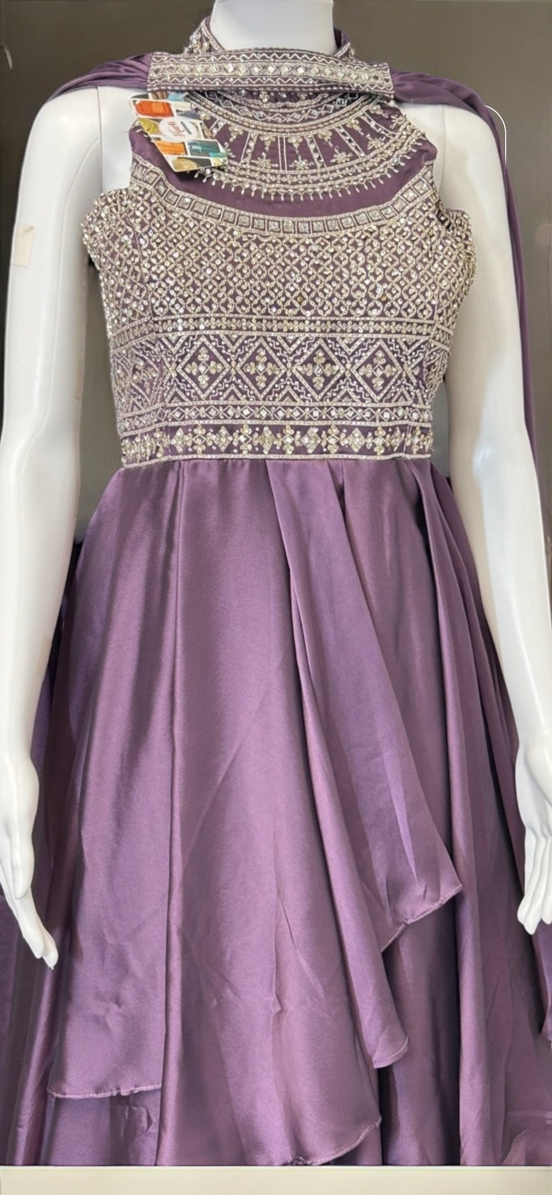 Chiffon silk Indo western gown/ long dress