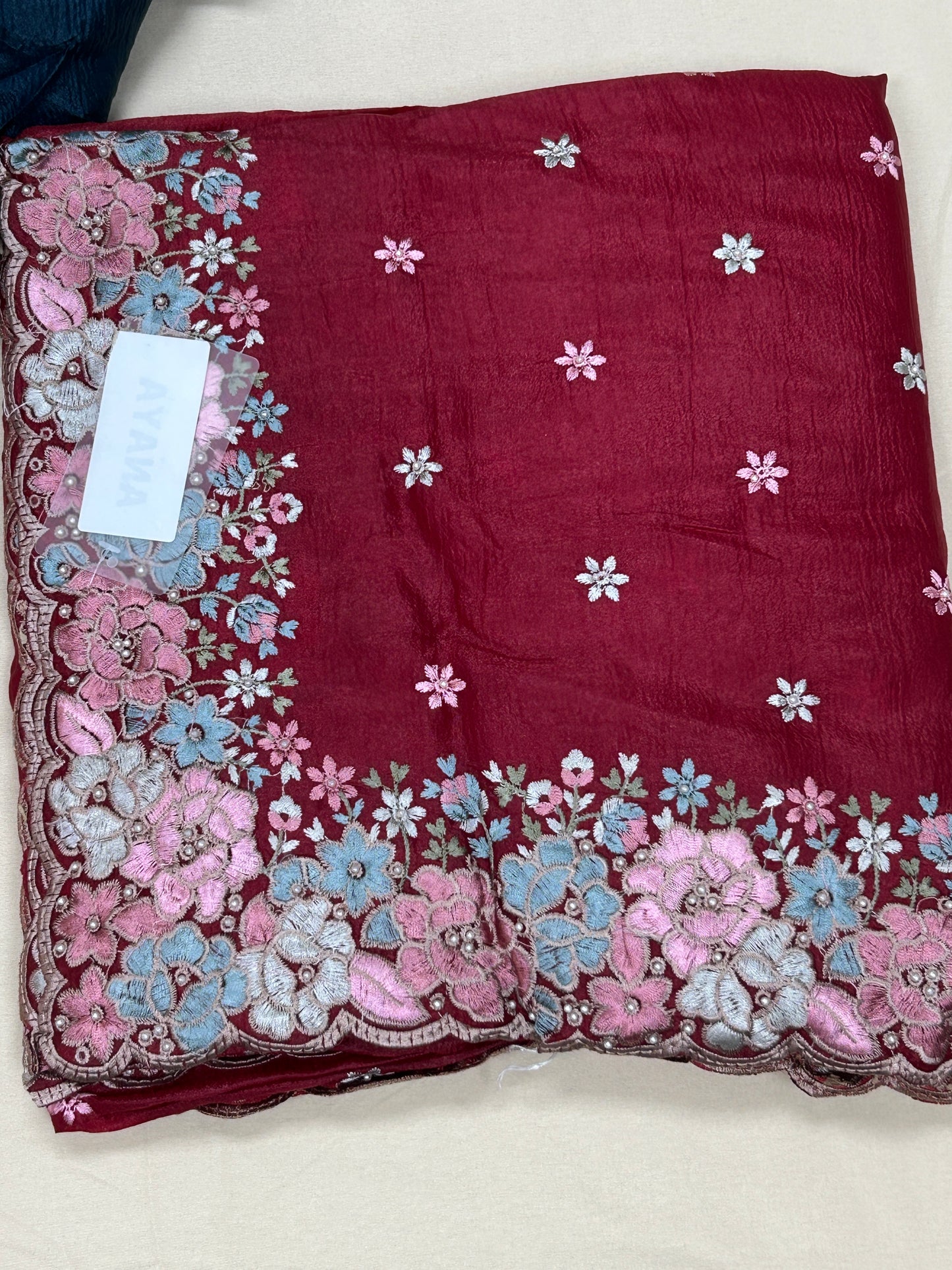 Crape silk saree