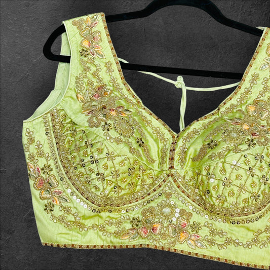 Light green silk blouse