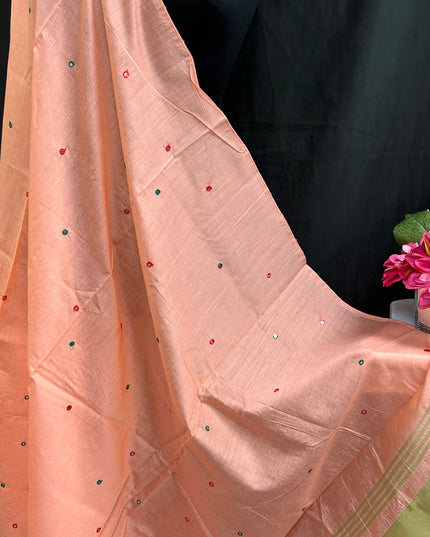 Cotton silk dupatta with small mirrors