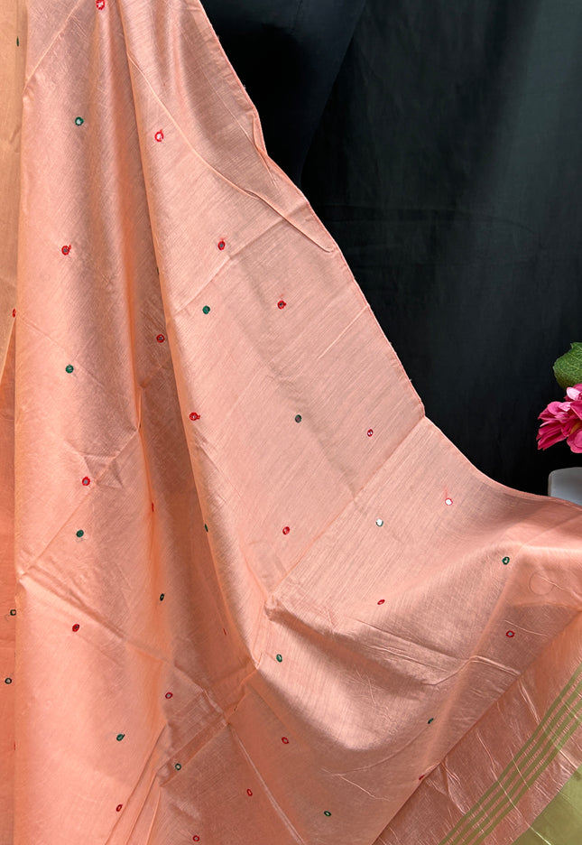 Cotton silk dupatta with small mirrors