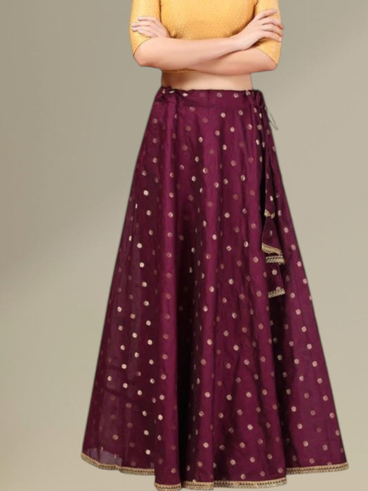Wine Purple brocade lehenga