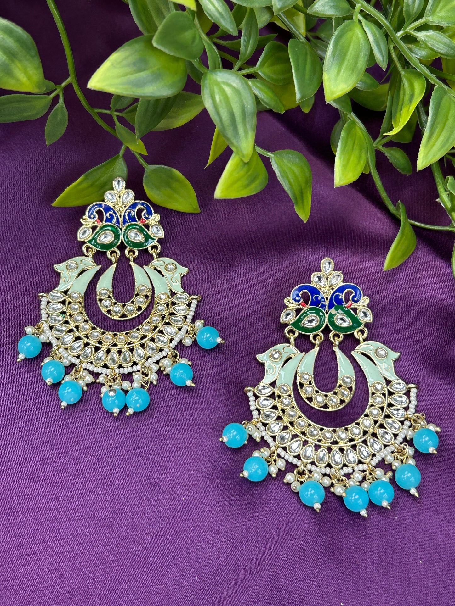 Peacock earrings : chandbali