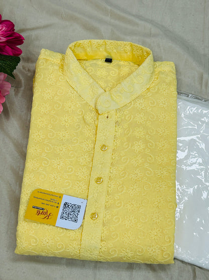 Size 48 : plus size cotton chikankari Kurta set