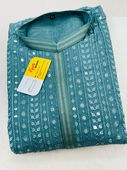 Grey kurta set | sequin work Kurta