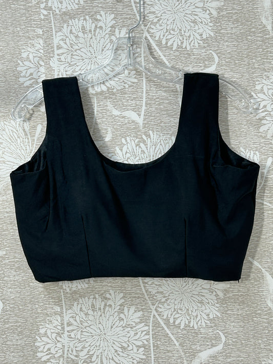 Black sleeveless blouse