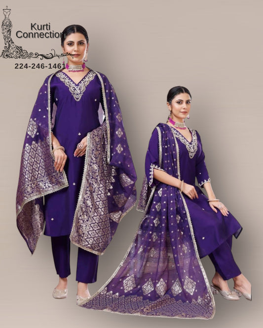 Modal silk salwar suit