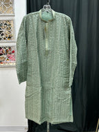 Light green kurta pajama set for men by Kurti Connection USA