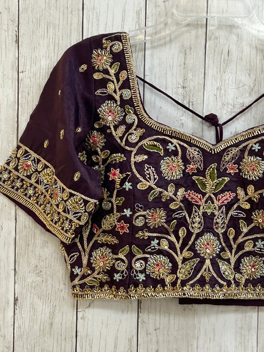 Dark purple tissue silk blouse