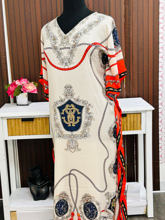Printed kaftan dress