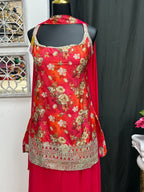 Chinon silk sharara suit by Kurti Connection USA