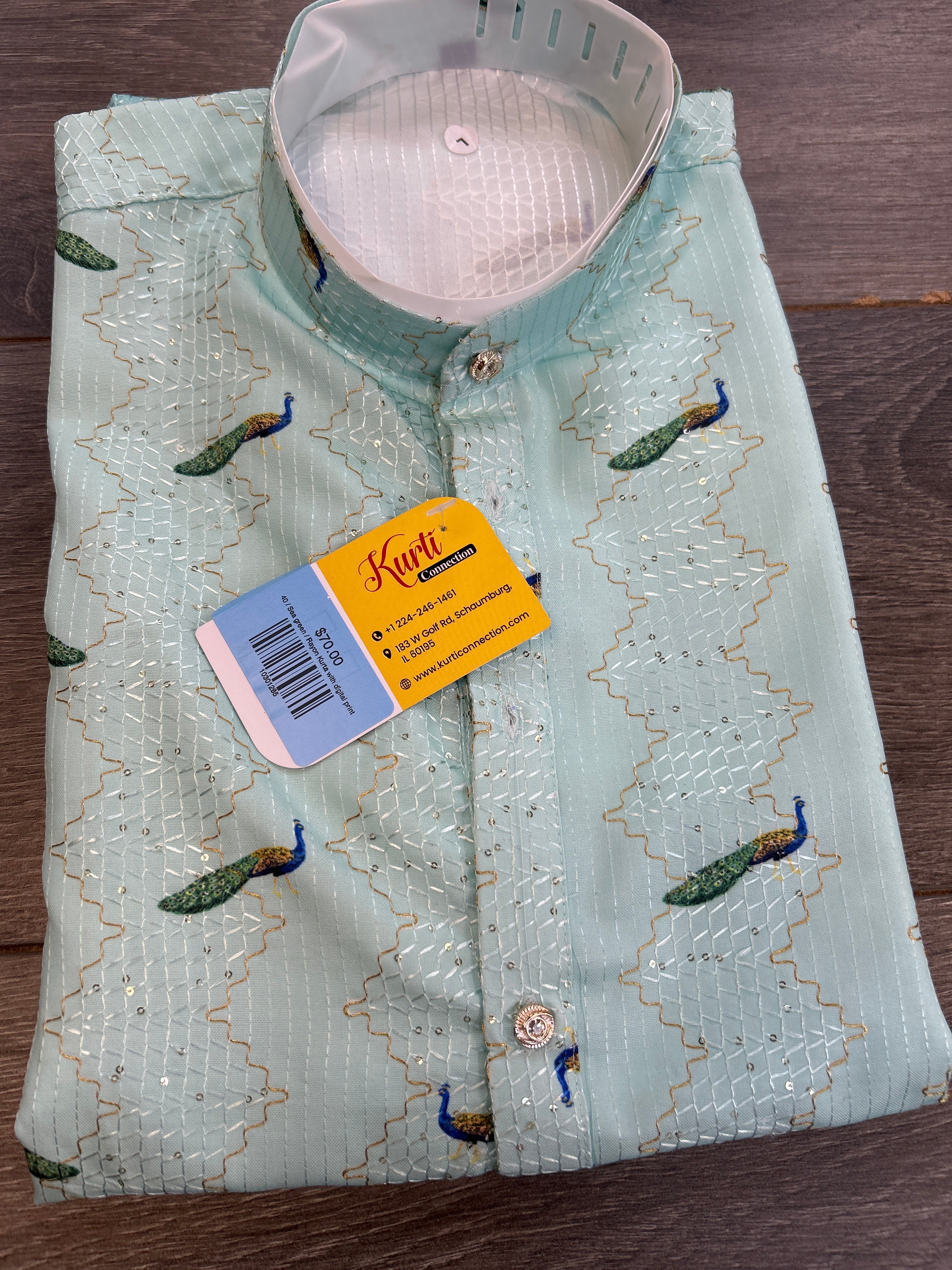 Embroidered Kurta With Printed Accents