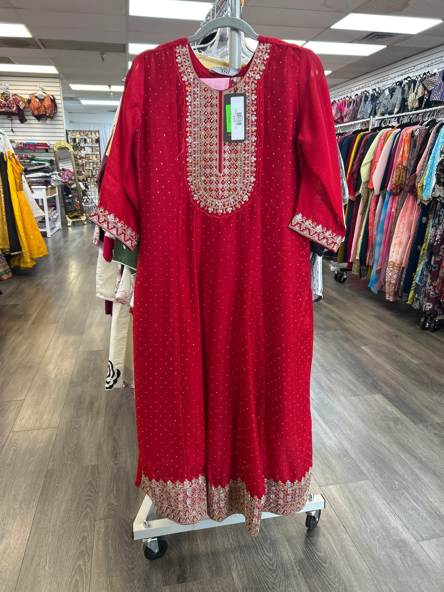 Red anarkali suit