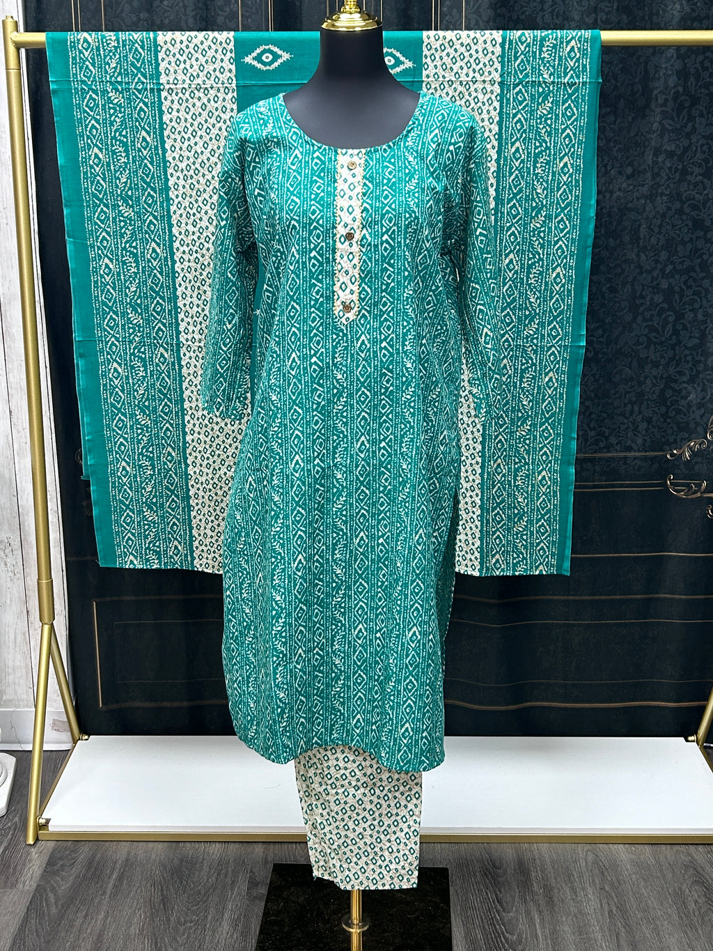 Printed cotton salwar suit