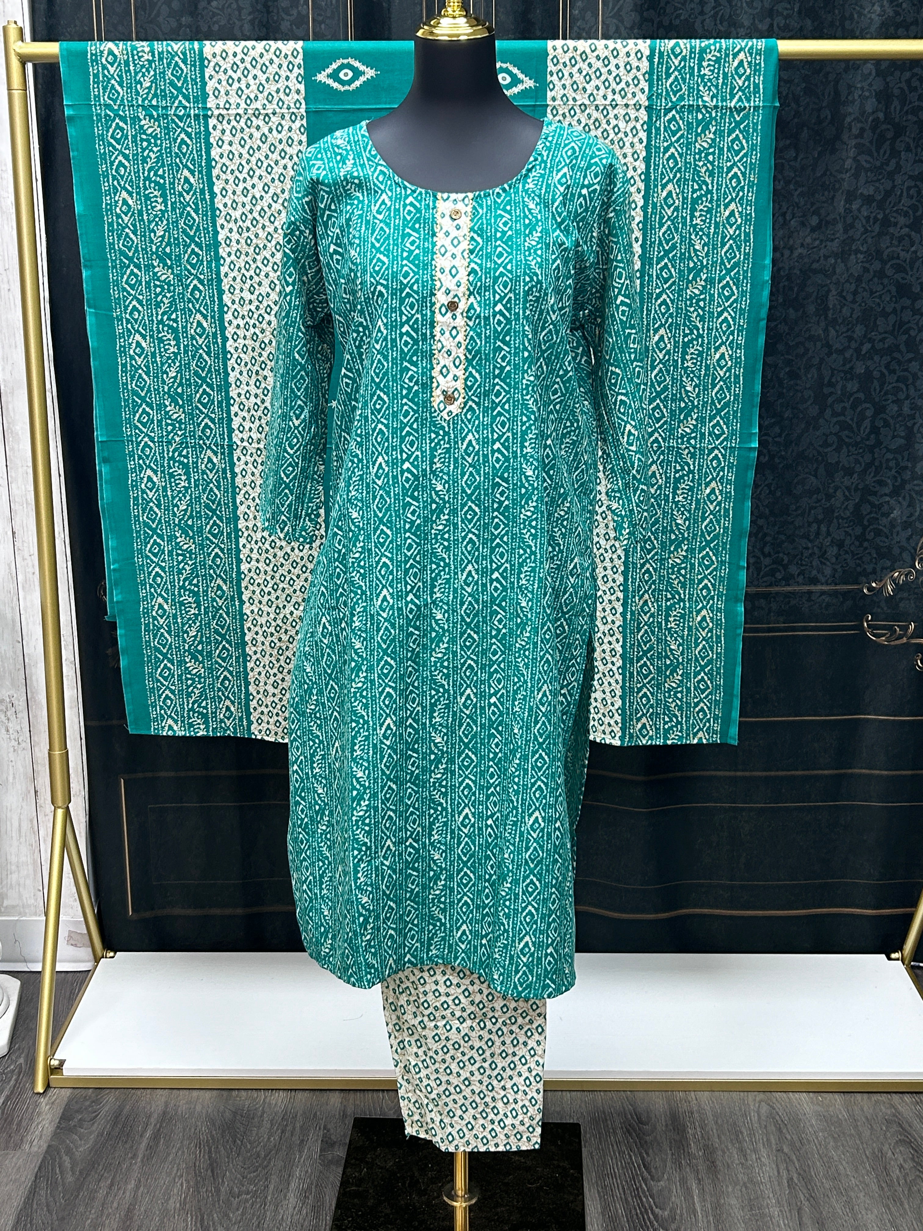 Printed cotton salwar suit