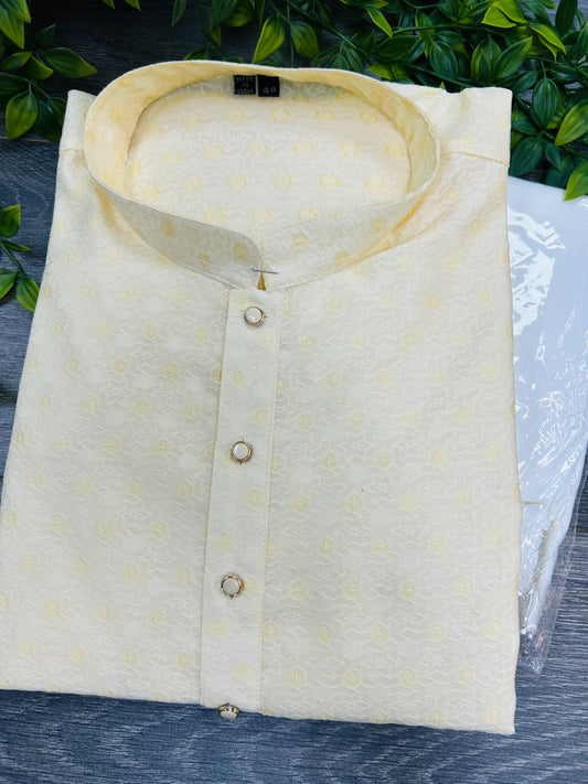 Silk kurta pajama: off white