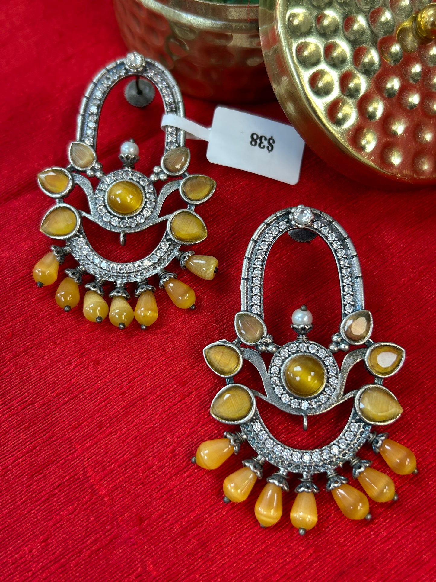 Silver look alike earrings