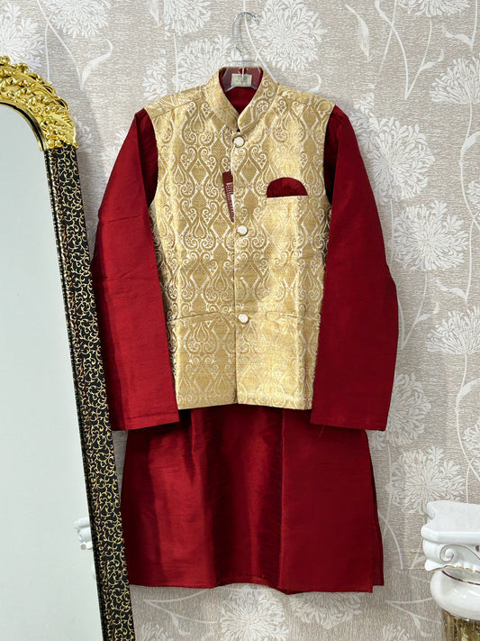 Silk kurta jacket set