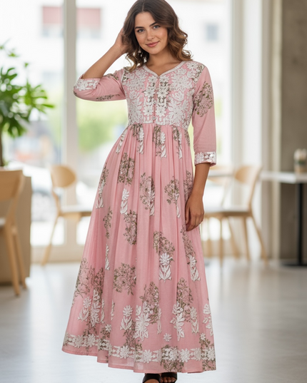 Chikankari cotton Kurti