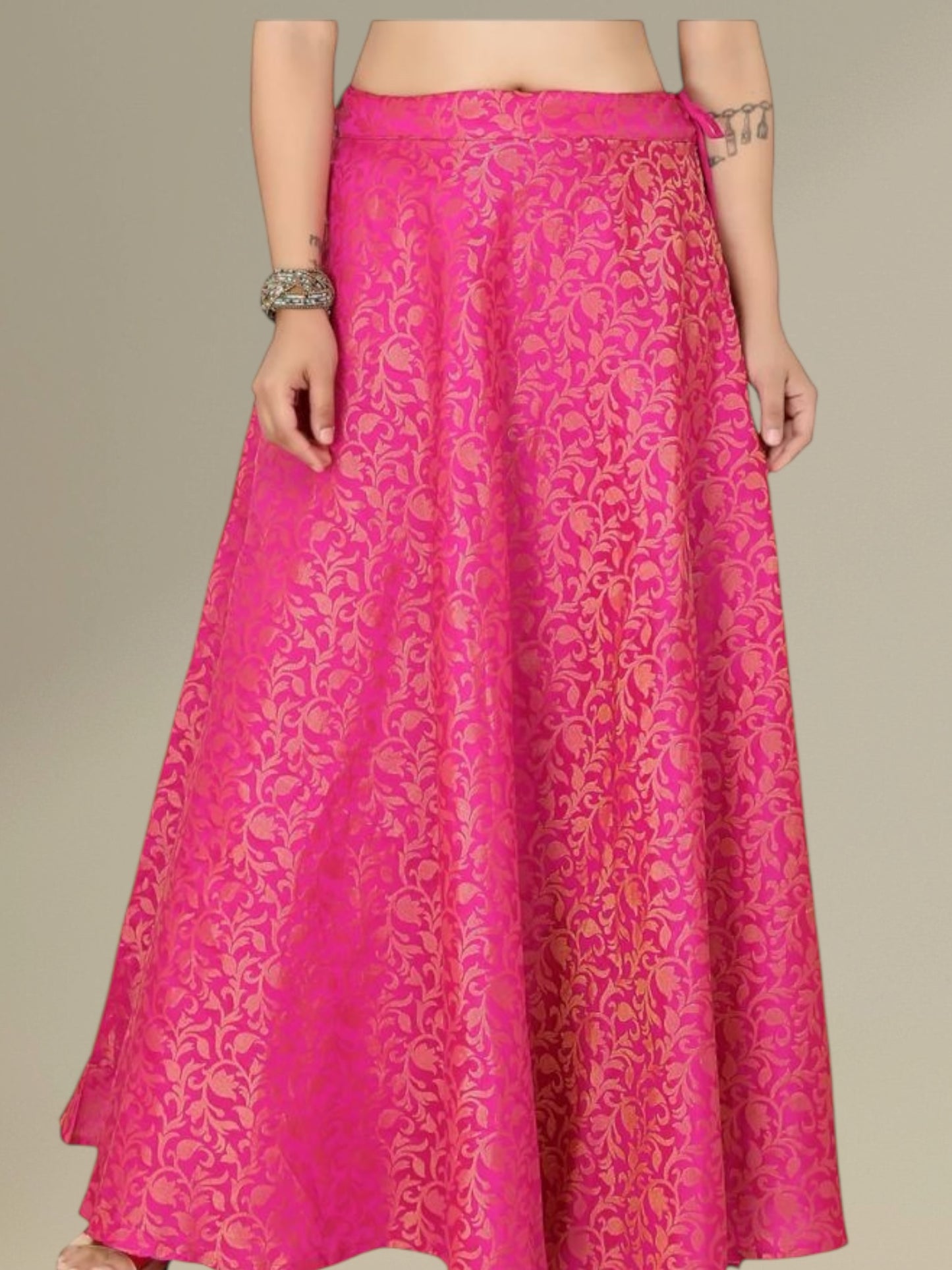 Dark pink brocade skirt / lehenga